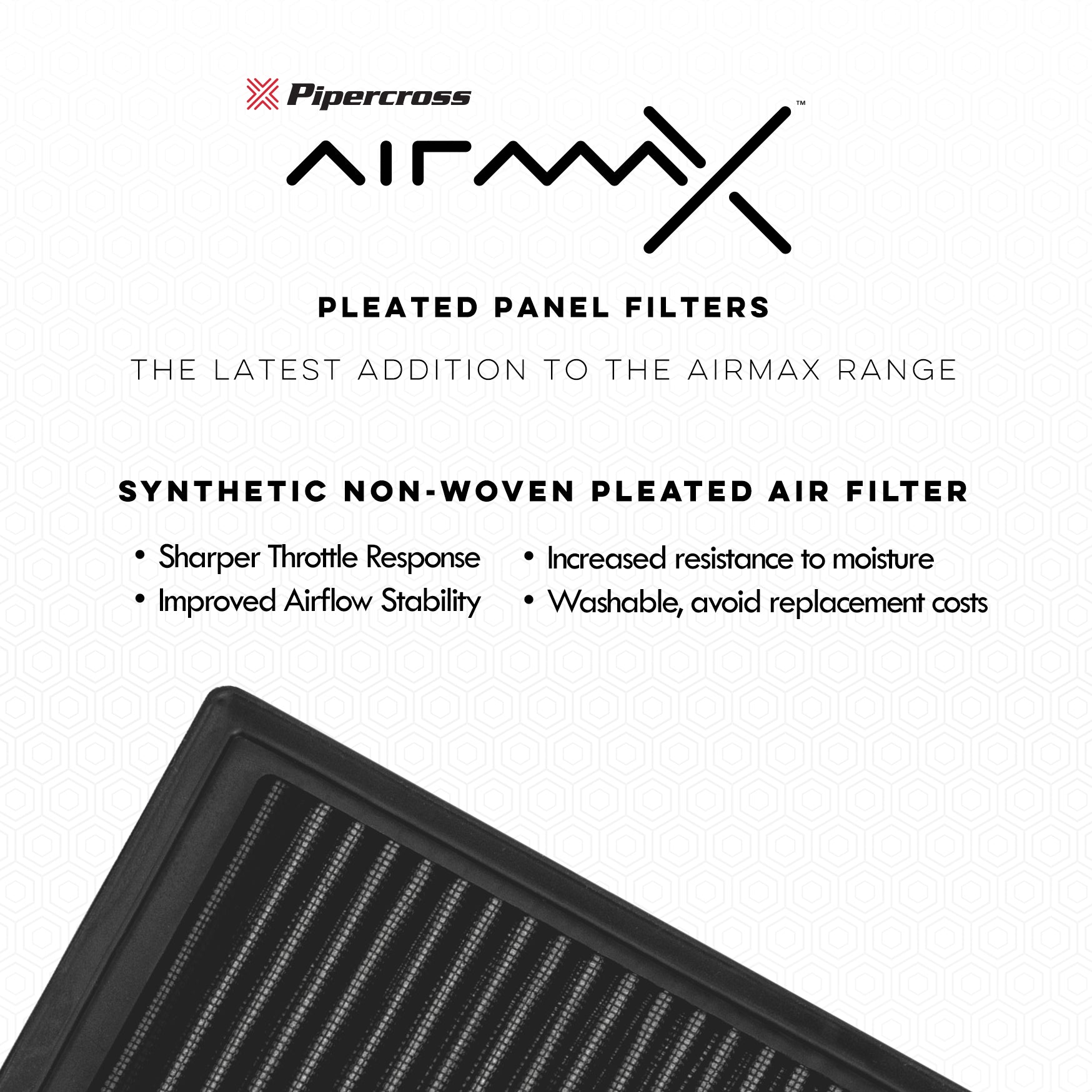 Pipercross AirMax Pleated Panel Air Filter for CHEVROLET SILVERADO - AM2117