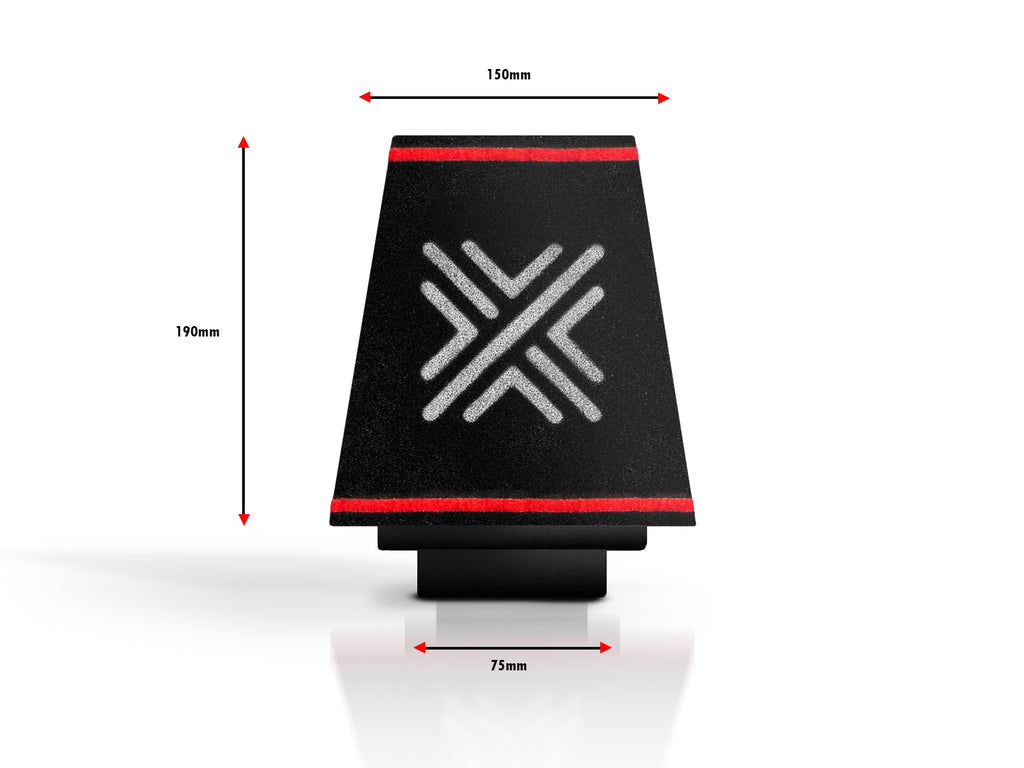 Pipercross Universal Conical  Air Filter Foam Top, Height 190mm OD 150mm Neck ID 75mm - C0182