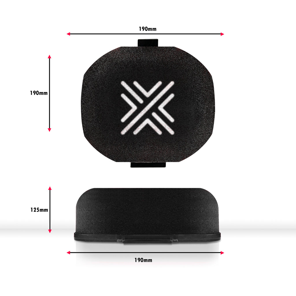 Pipercross Competition Car Air Filter D-Shaped External Height 125mm Internal Height 100mm - C304D