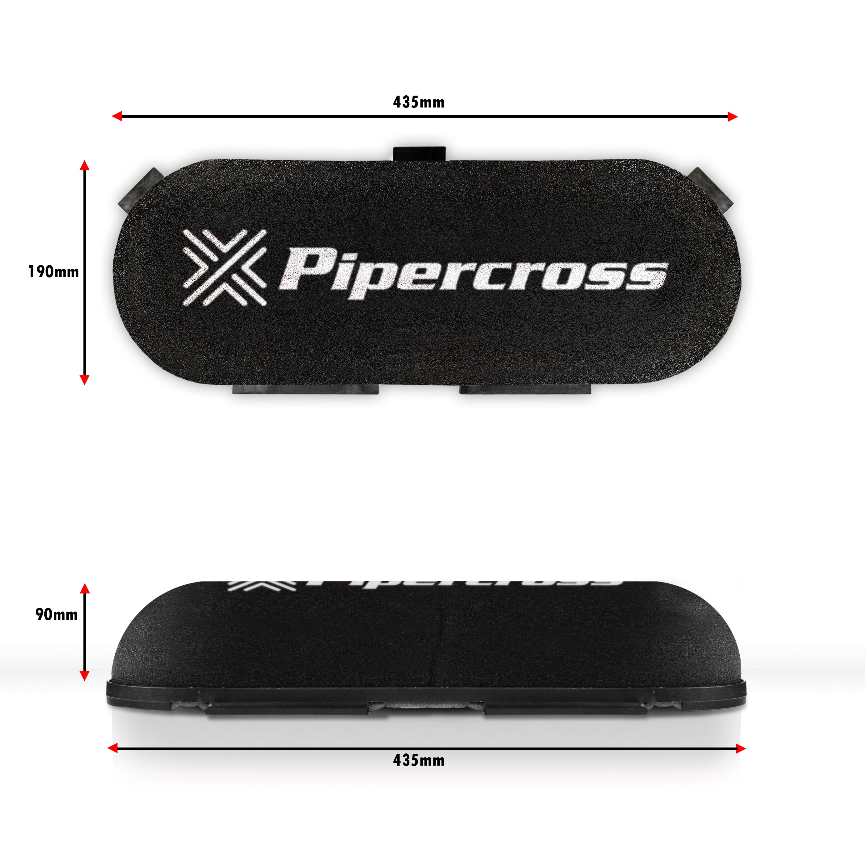 Pipercross Competition Car Air Filter D-Shaped External Height 90mm / Internal 65mm - C602D