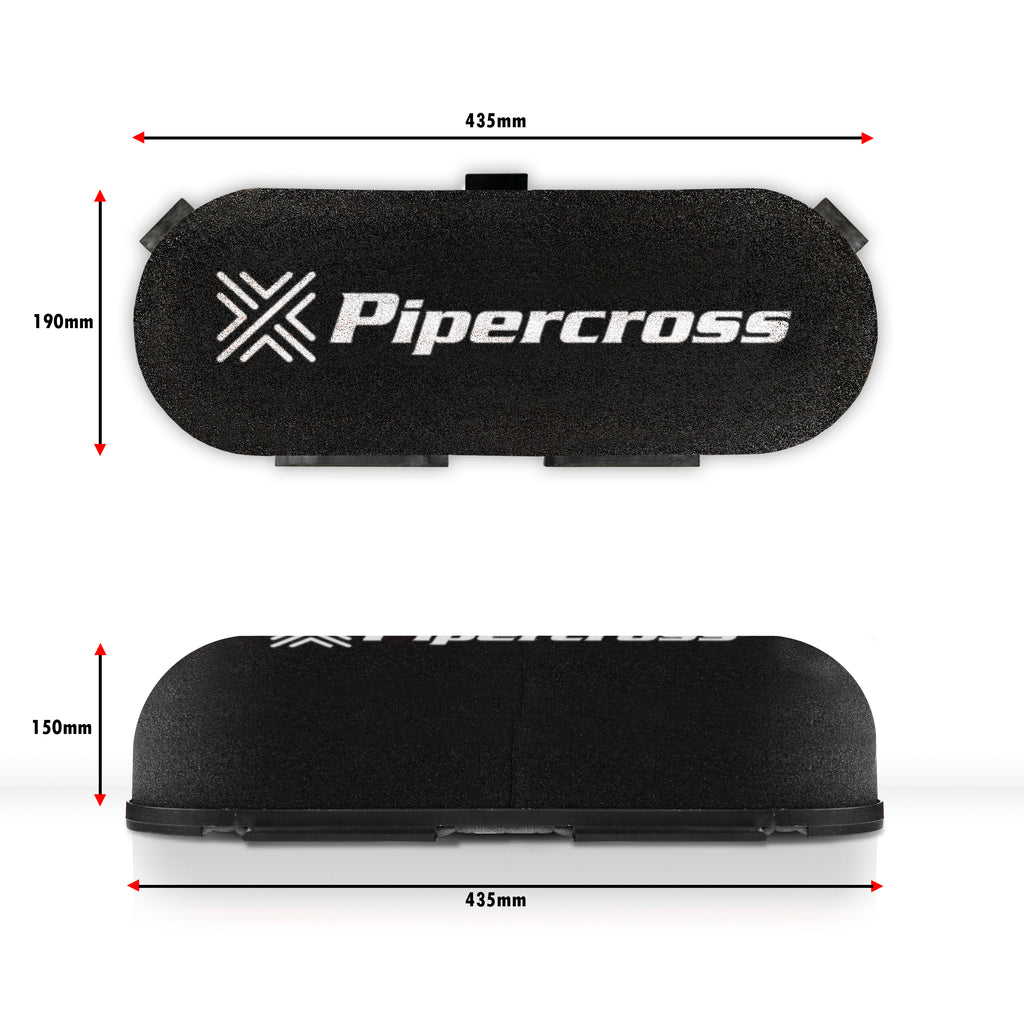 Pipercross Competition Car Air Filter D-Shaped External Height 150mm / Internal 125mm - C604D